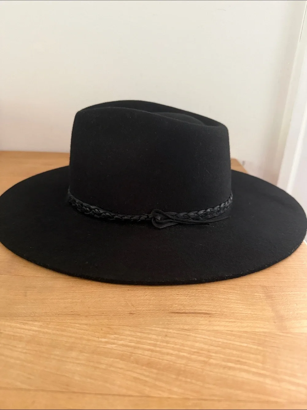 Le Souk Hampui Hat- Black Felt Wide-Brim size 57 (medium)- sustainable artisan